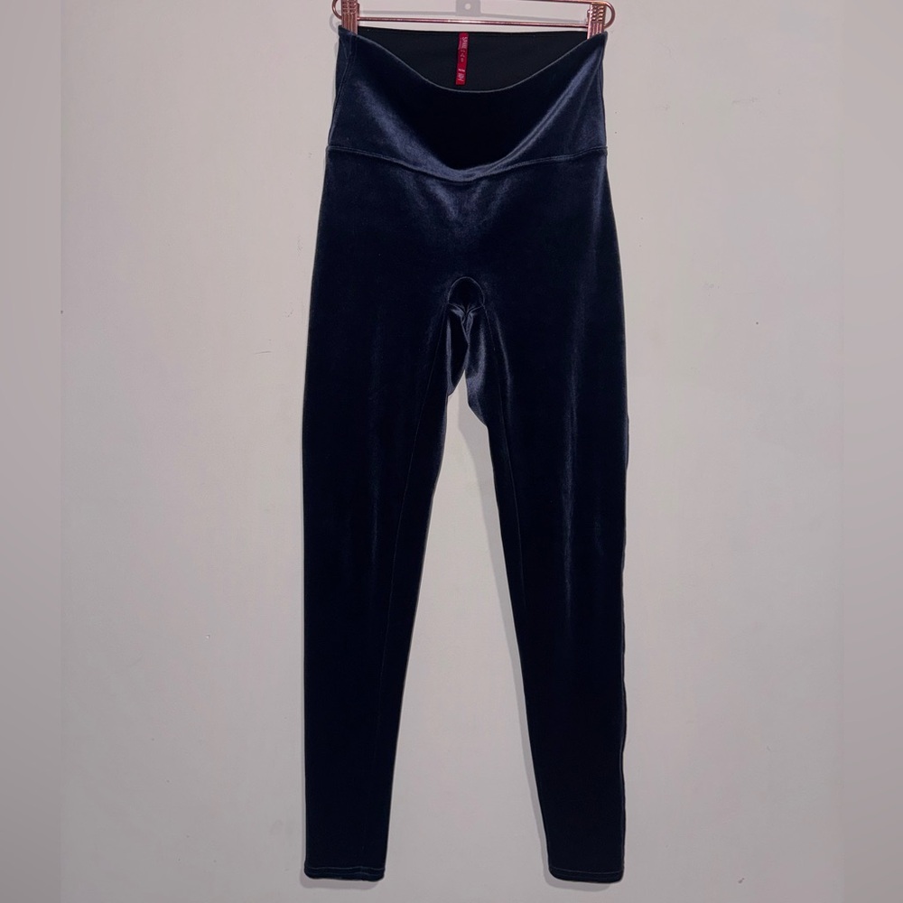 SPANX Women’s Velvet Deep Blue Leggings Size Medium